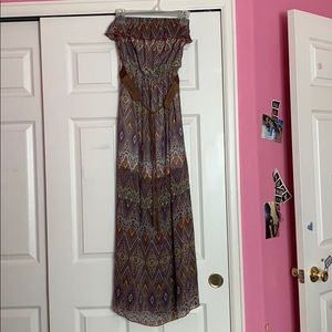 Strapless Patterned Maxi Dress
